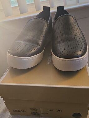 Michael Kors Black and White Slip-On Sneakers